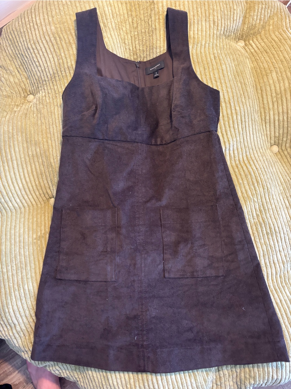 Banana Republic Dark Brown Corduroy Pinafore Mini Dress